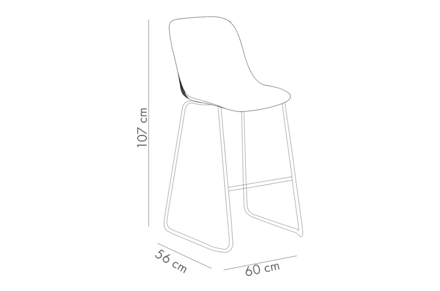 Shell-M Bar 75cm Boyalı Metal